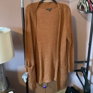 Burnt Orange Long Sleeve Cardigan with pockets
